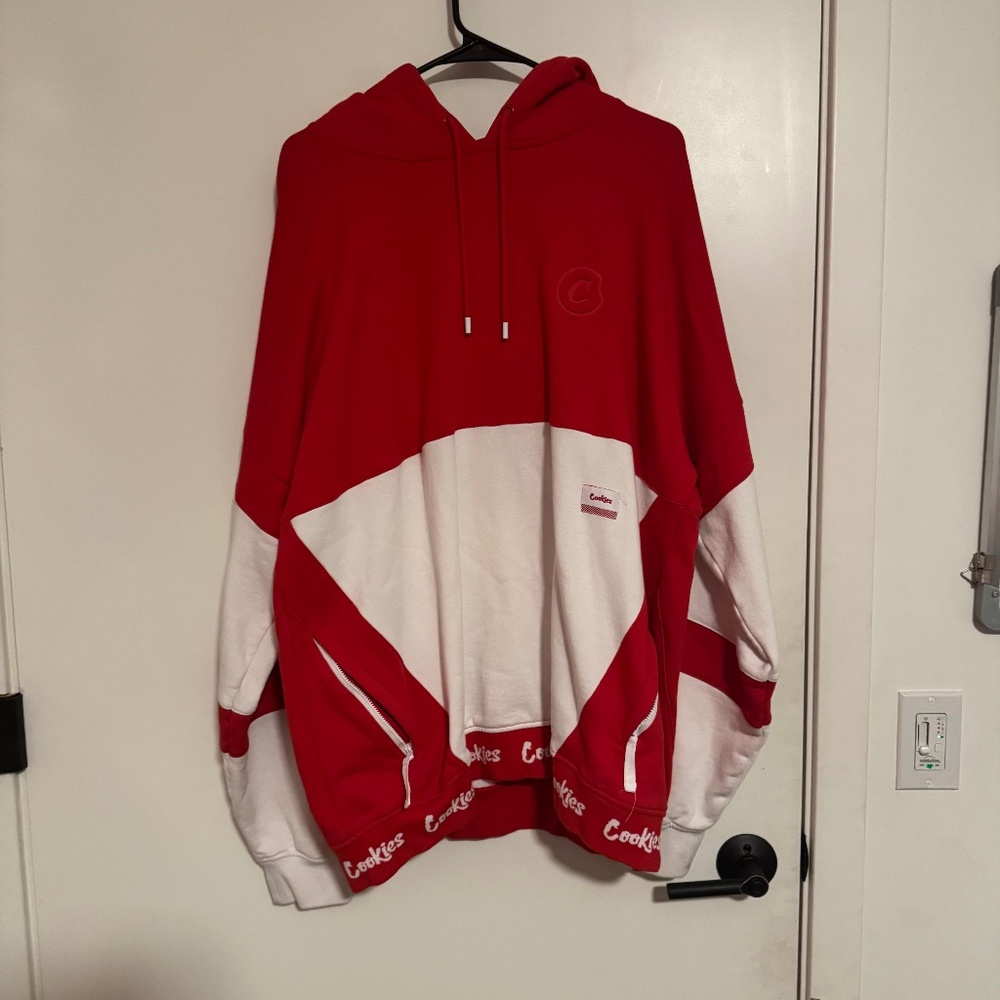 cookies red and white mens 2xl hoodie